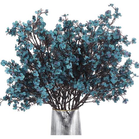 9pcs Fleurs Artificielles Fleurs Fausses Européennes Bleu Foncé DIY Bouquet Faux Floral, Pour Décoration De Maison Jardin Cuisine Mariage Fête (1/5)