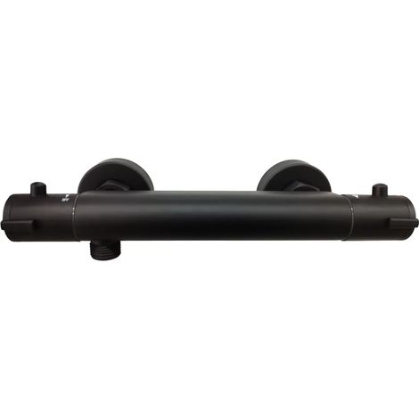 Myra Matt Black Round Modern Style Thermostatic Bathroom Shower Bar Valve