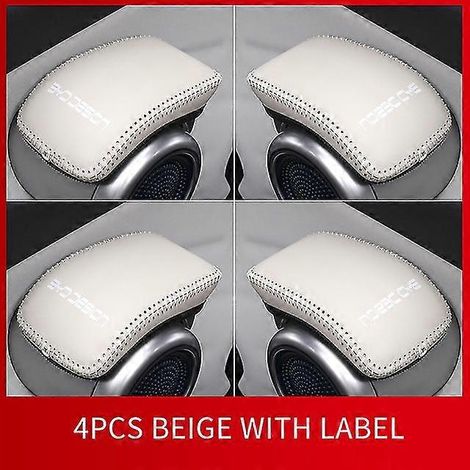 Poignées de porte de protection en cuir, accessoires modifiés pour Atto 3 Byd Yuan Plus Ev - Poignées de porte intérieures - Lot de 4, beige (1/5)