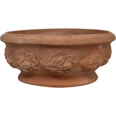 Cuenco de terracota 100% Made in Italy Jarrón de exterior totalmente artesanal