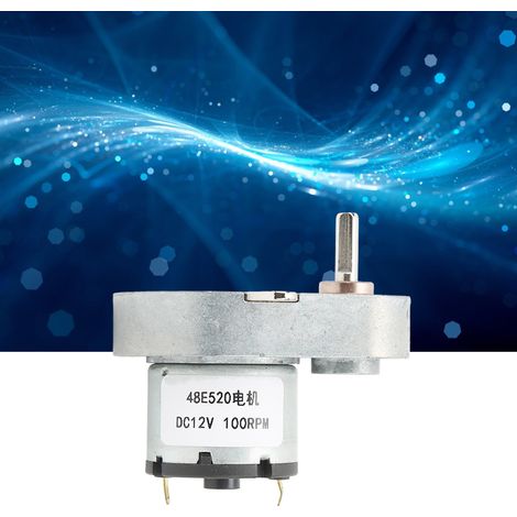 Moteur à engrenages CC 48E520, micromoteur à couple élevé et vitesse réglable, 12 V CC, 100 tr/min (1/5)