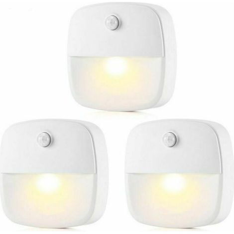 Lampe détecteur de mouvement intérieur, lot de 3 veilleuses LED, pour couloir, chambre, cuisine, blanc chaud (1/3)