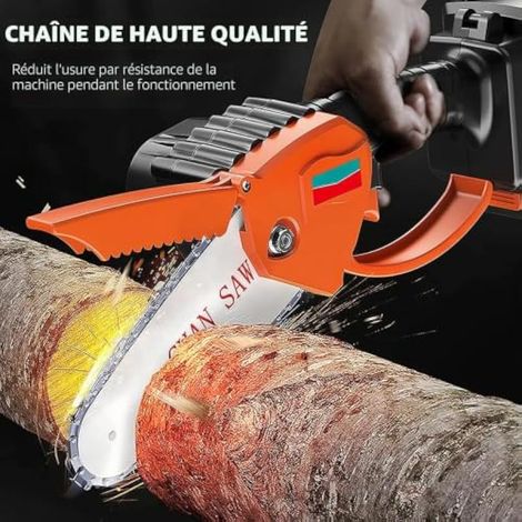 Ensemble de 4 chaînes de tronçonneuse, 4 et 6 pouces, pas de 1/4 pouce (LP 1,2 mm), 28 et 37 maillons d'entraînement, pour mini-tronçonneuses électriques de 4 et 6 pouces. (1/3)