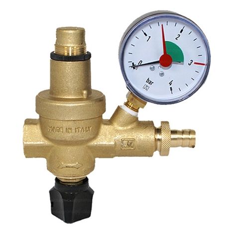 AFRISO Füllarmatur FAM G1/2", Messing, mit Manometer 0/4 bar (1/2)