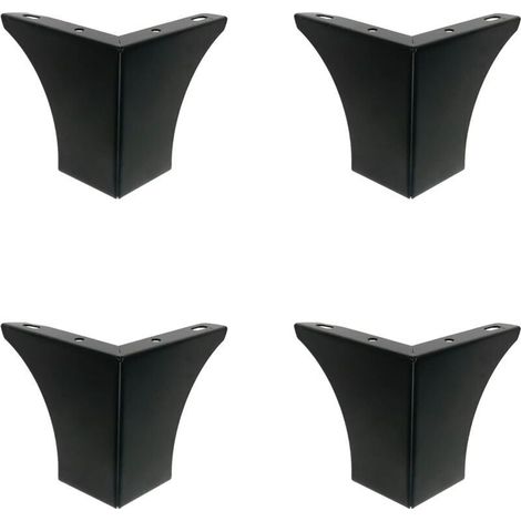 Schwarze Metall-Möbelfüße, 100 mm, für Küchentisch, Schrank, Bett, Sofa, Stuhl, 4er-Set, geräuschlos, rutschfest - KZQ