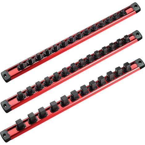 Porte-Douilles Magnétique 1/4", 3/8" et 1/2", Lot de 3 Rails Aluminium (1/5)