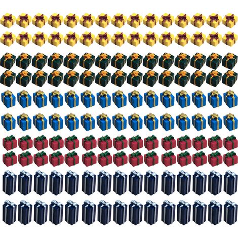 150 mini-boîtes décoratives à l'échelle 1:12, bleues, rouges, violettes, vertes et jaunes, adorables et raffinées. Boîtes cadeaux miniatures. (1/5)