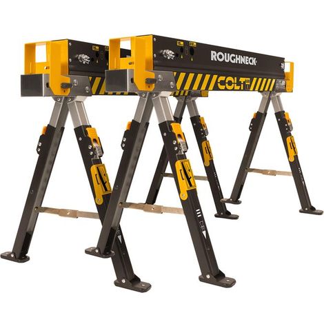 Roughneck Trestles Saw Horse Adjustable Steel Folding Max 1178kg ROU35602