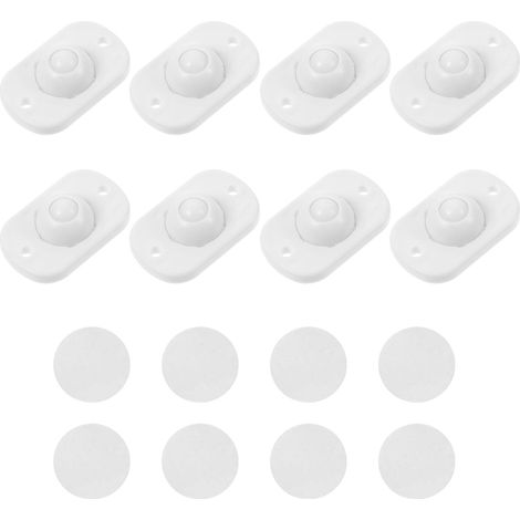 Sollbry 8 miniruedas autoadhesivas de plástico con rotación de 360° para electrodomésticos de cocina, polea adhesiva para cubos de basura y herrajes para muebles pequeños. (1/3)