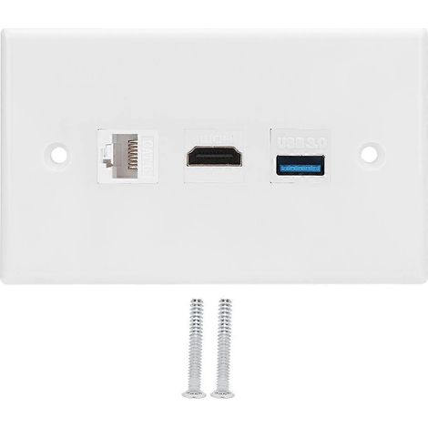 US-Standard-Wandclippanel, CAT6-HDMI-USB-3.0-Schnittstellenbuchse, Montageplatte für den Hausgebrauch (1/5)