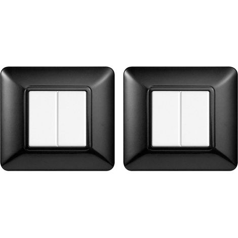 gloca Set 2 Placche Plastica 2P Acciaio Scuro Compatibili Matix (1/4)