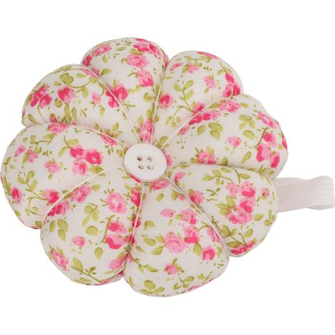 Coussin Porte-Aiguilles Décoratif en Forme de Citrouille avec Fleur et Bracelet Élastique - Accessoire de Couture Mignon (1/5)