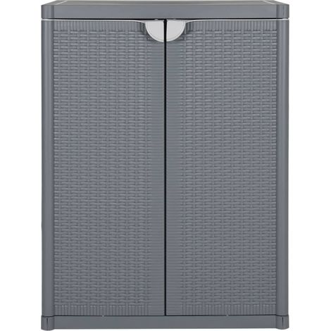 Meuble de Rangement,Armoire de rangement de jardin gris 65x45x88 cm PP rotin -20931 (1/5)