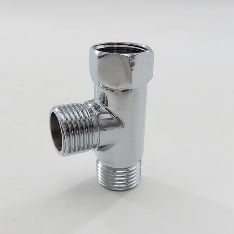 Kupferadapter für WC-Absperrventil, Spritzpistolen-Modifikation, Duschkopfzubehör, 1/4"-Außen- und Innengewinde, ein Einlass, zwei Auslässe, Dreiwegeanschluss (1/4)