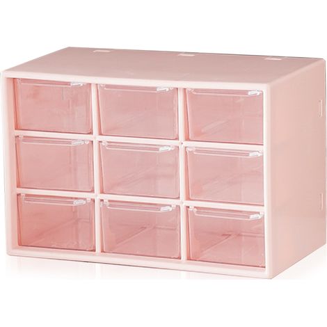 Irovami Boîte de rangement pour pièces en plastique à 9 tiroirs, quincaillerie et meuble de rangement pour loisirs créatifs, fixation murale (1/5)
