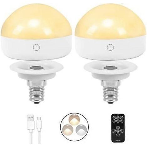 Ampoules rechargeables E14, lot de 2, 300 lumens (équivalent à une ampoule de 40 watts), amovibles et rechargeables.-AquaForge (1/5)