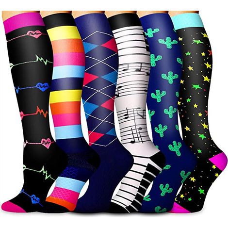 Lot de 6 paires de bas de compression circulation pour homme et femme (1/5)