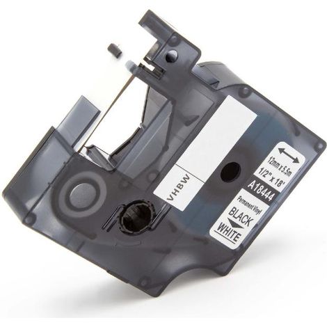 vhbw Label Tape compatible with 3M PL300, PL100, PL200 Label Printer 5.5m x 12 mm, Black on White, Vinyl, plastic