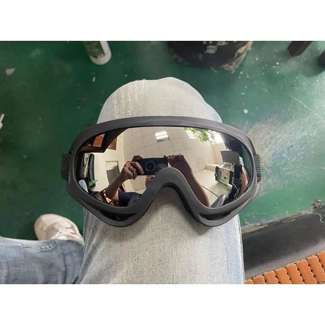 Lunettes de protection coupe-vent  Lunettes de cyclisme  Masque de ski tactique anti-poussière  Lunettes de protection unisexes  Verres miroirs (1/3)