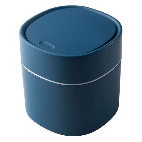 royaluxe - Poubelle de Table avec Couvercle,Mini Poubelle Plastique,Petite Poubelle pour Chambre,Salle à Manger,Salle de Bain,Bureau(Bleu) (1/4)