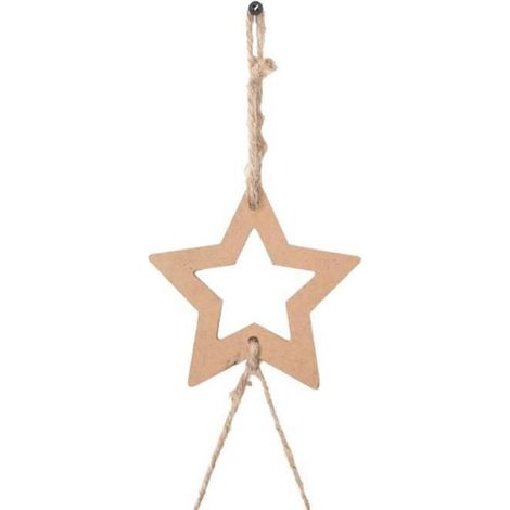 Sapin De Noël Suspendu - Bois Naturel - 90 Cm - Décoration Murale Intérieure - 2 Pièces (1/5)