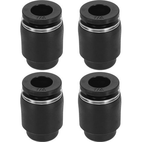 Lot de 4 raccords pneumatiques de style bouchon pneumatique, tube OD de 6,35 mm en plastique pour connecter le tuyau d'air pour systèmes hydrauliques et pneumatiques (1/5)