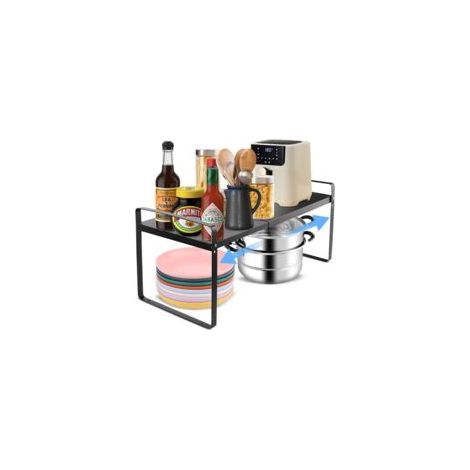 Estante metálico deslizante para almacenamiento en cocina/baño/encimera/portautensilios - Crezuo