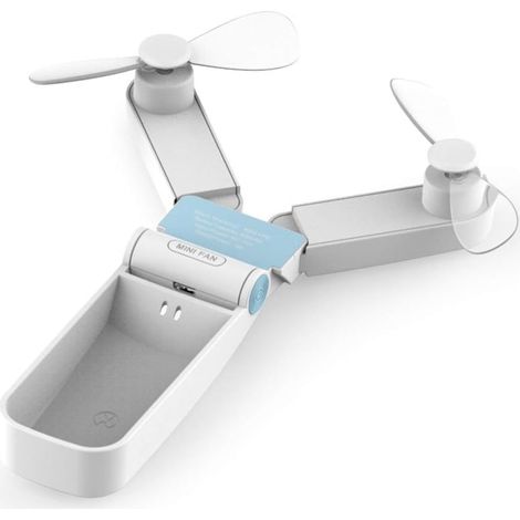 Mini ventilateur USB pliable de poche, ventilateur portable compact 2 vitesses, câble USB inclus, ventilateur personnel pour maison, bureau et voyage, été (1/5)