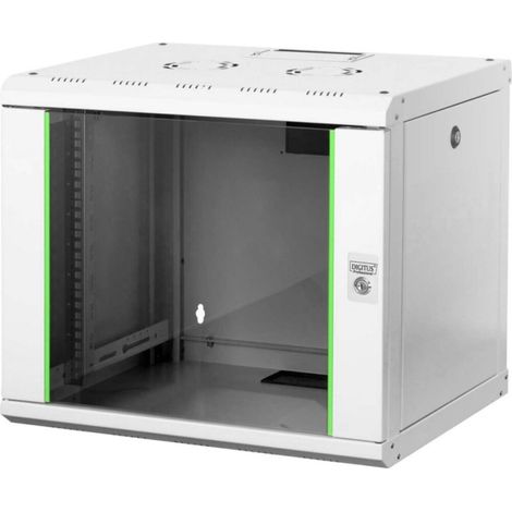 19 Zoll Wandschrank mit Glastür, RAL7035