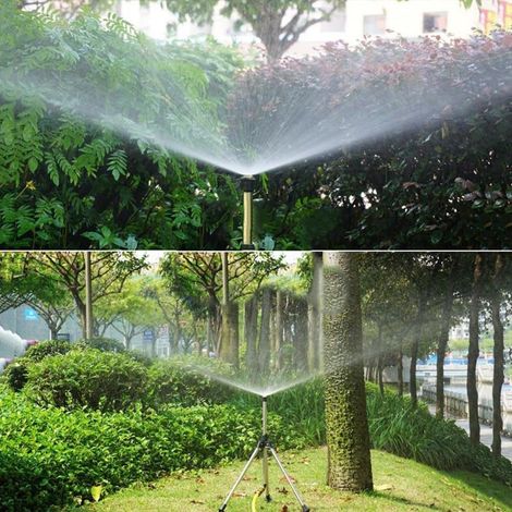 Tête d'arrosage en laiton G1/2 réglable à 360°, construction durable, pression de 1 3 bars, débit 30 210 l/h, diamètre pulvérisation 6 8 m, pour jardin (8 pièces) - (1/5)