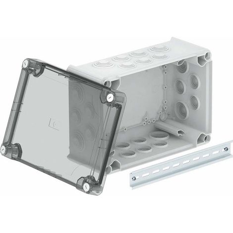 OBO Bettermann Boîte de dérivation pour câbles avec couvercle transparent haut 285x201x139 polypropylène / polycarbonate gris cl..., 2007758 (1/2)
