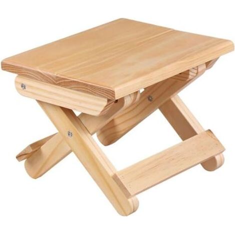Marchepied pliable en bois massif pour la maison, les jeux, la pêche et le jardin, 24 x 19 x 17,8 cm (1/3)