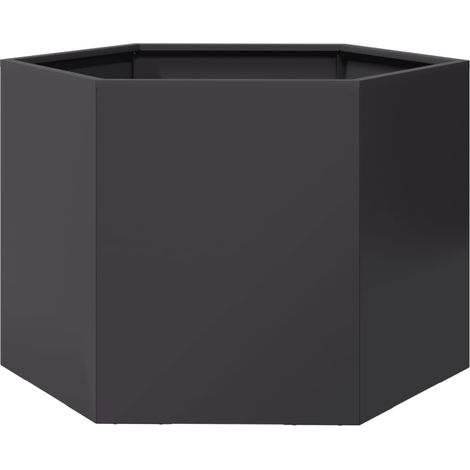 Maison Exclusive - Fioriera da Giardino Nera Esagono 69x60x45 cm in Acciaio