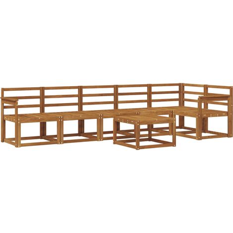 Conjunto de sofás de exterior 7 uds. Natural vidaXL (1/5)