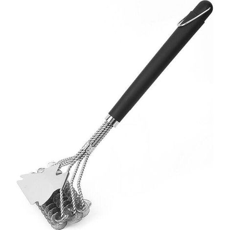 Grillbürste und -schaber – Sichere Grillbürste – Grillreiniger aus Edelstahl – Sicheres Zubehör für Weber-Crezuo Porzellan-/Gas-/Holzkohlegrills