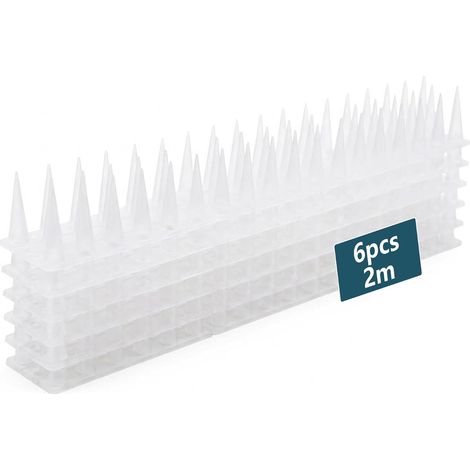Pics Anti Pigeon Plastique (2m, 6 pcs, Transparent) - Répulsif Oiseaux pour Balcon, Gouttière & Rambarde - Contre Pigeons, Mouettes & Chats - Résistant (1/5)