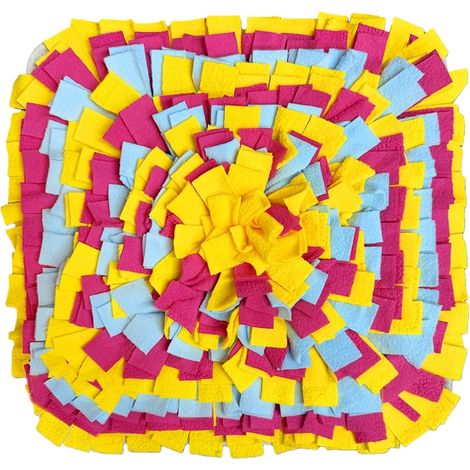 35cm Tapis de Fouille Chien, Réutilisable et Lavable Tapis Reniflant Formation d’Animaux, Favorise l'instinct de Recherche de Nourriture pour Les Grands Chiens et Les Chiots (Jaune - Carré) (1/5)