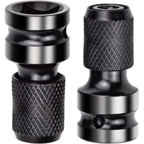 Adaptateurs 2 pièces 1/2" carré vers 1/4", adaptateur pour clé à chocs, convertisseur à dégagement rapide pour clé à cliquet à chocs et porte-embouts de tournevis (1/4)
