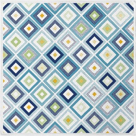 Chiffon De Cuisine - Cellulose Réutilisable - Imprimé Losange Bohème - 30x30 Cm - Lot De 2 (1/5)