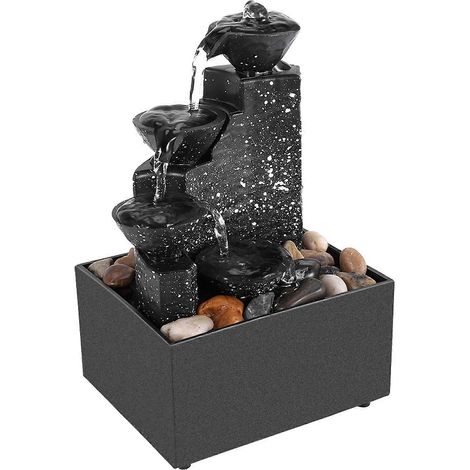 Fontaine de bureau/maison, petite fontaine porte-bonheur, ornement d'eau courante, décoration de jardin, cadeau artisanal (1/5)