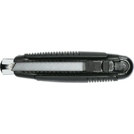 Cutter bi-materia nero con lama scomponibile da 18 mm
