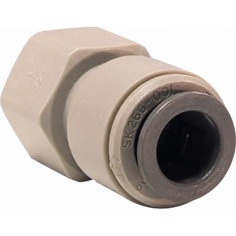 Raccordo femmina John Guest 12 x 17 ( 3/8" ), per tubo da 15 mm, acetale grigio (1/2)