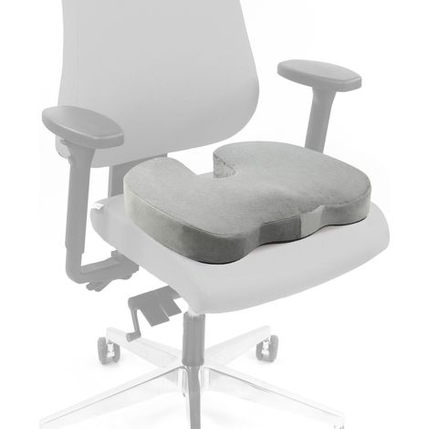 Sitzkissen MEDISIT VIII antirutsch und atmungsaktiv Schaum / Gel Velours grau hjh OFFICE (1/5)