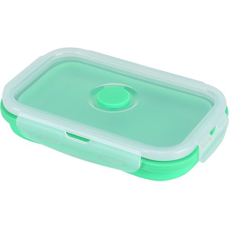 Boîte à lunch pliable en silicone vert, 500 ml (1/5)
