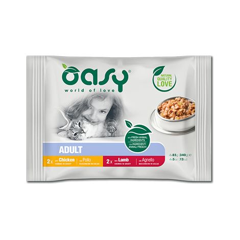 OASY WET CAT BOCCONCINI MULTIPACK ADULT MEAT SELECTION 4X85 gr (1/2)