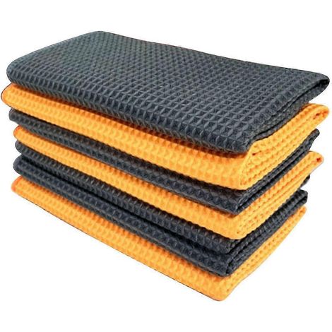 Serviette de nettoyage de voiture, serviette de lavage multifonctionnelle en microfibre gaufrée hautement absorbante pour vitres intelligentes (1/5)