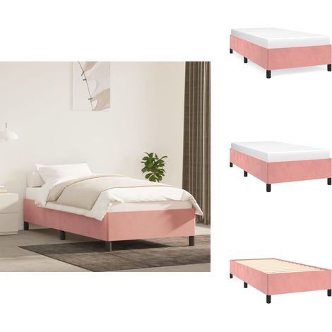 Bettgestell Rosa 90x200 cm Samt - Samtbett - Rosa Bettgestell - Doppelbett Gestell - Schlafzimmer Dekoration - Boxspringbetten (1/5)