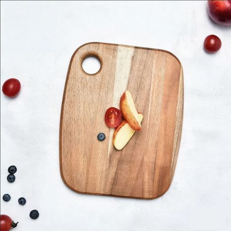 Hanging Kitchen Chopping Board (10 "x 8") Vegetables Bread Meat Cheese Deli Available BPA Free Brown (1/5)