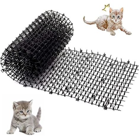 Grille Jardin Anti Chiens, Pointes Répulsif Dissuasif, Tapis Anti-Chat avec Pointes, Tapis Anti Chat Jardin, pour Jardin Et Clôture Chats, Fait en Plastique, Protéger Plante Et Chat, 200 x 30 Cm (1/5)