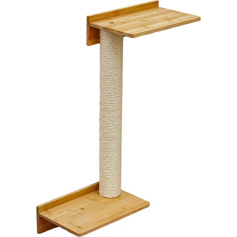 71 cm Rascador de Pared con 2 Plataformas - Árbol para Gatos - Columna de Sisal (1/5)